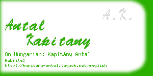 antal kapitany business card
